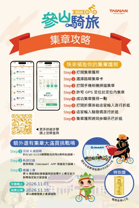 2026 參山騎旅數位集章｜漫遊城鎮拿好康